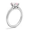 Petite Split Shank Solitaire Engagement Ring with Pear-Shaped Morganite in 18k White Gold (8x6mm)