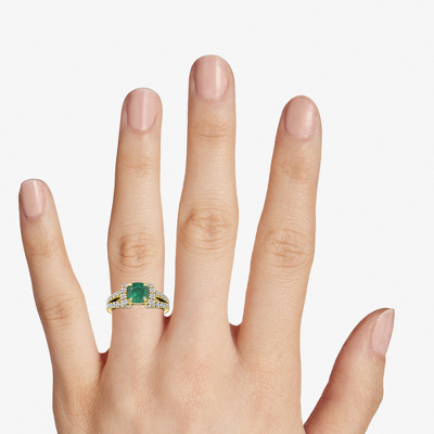 Top view of Ring on a hand