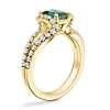 Split Semi Halo Diamond Engagement Ring with Emerald-Cut Emerald in 14k Yellow Gold (7x5mm)
