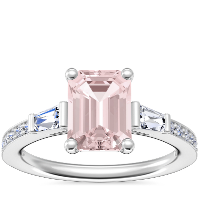 AFFY 1CT Round Moissanite Diamond Cathedral Enhancer Ring Guard In 14k White Gold Over Silver 8