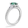 Tapered Baguette Diamond Cathedral Engagement Ring with Oval Emerald in 14k White Gold (8x6mm)
