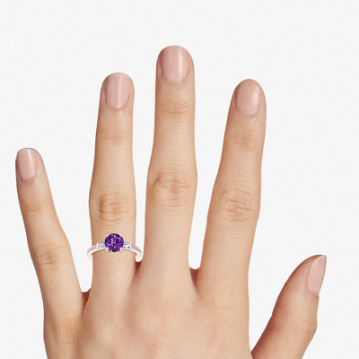 Top view of Ring on a hand