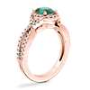 Twist Halo Diamond Engagement Ring with Oval Emerald in 14k Rose Gold (8x6mm)