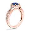 Twist Halo Diamond Engagement Ring with Oval Sapphire in 14k Rose Gold (8x6mm)