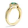 Twist Halo Diamond Engagement Ring with Oval Emerald in 14k Yellow Gold (7x5mm)
