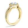 Twist Halo Diamond Engagement Ring with Round Aquamarine in 14k Yellow Gold (8mm)