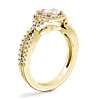 14k 黃金扭轉光環鑽石訂婚戒指搭圓形銫綠柱石（6.5 毫米）