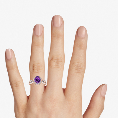 Top view of Ring on a hand