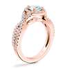 Twist Halo Diamond Engagement Ring with Pear-Shaped Aquamarine en oro rosado de 14 k (7x5 mm)