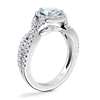 Twist Halo Diamond Engagement Ring with Pear-Shaped Aquamarine in Platinum (7x5mm)