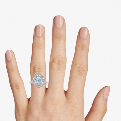 Top view of Ring on a hand
