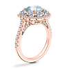 Vintage Diamond Halo Engagement Ring with Round Aquamarine in 14k Rose Gold (8mm)