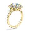 Vintage Diamond Halo Engagement Ring with Oval Aquamarine in 14k Yellow Gold (9x7mm)