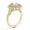 Vintage Diamond Halo Engagement Ring with Round Morganite in 14k Yellow Gold (8mm)