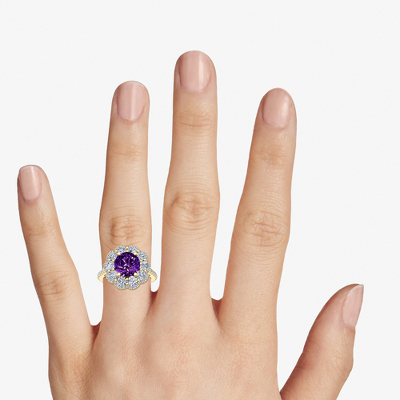 Top view of Ring on a hand