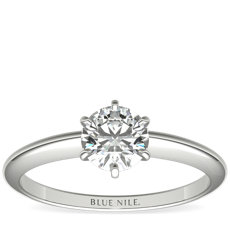 3/4 Carat Classic Six-Prong Solitaire Engagement Ring in 14k White Gold (I/SI2) Ready-to-Ship 