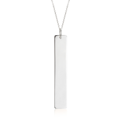 Engravable Vertical Bar Necklace In 14k White Gold Blue Nile