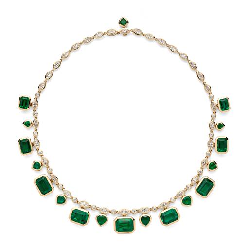 Estate Emerald and Diamond Statement Necklace (52.71 ct. tw.) | Blue Nile
