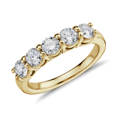 Eternal Five Stone Diamond Ring in 14k Yellow Gold (1 ct. tw.) | Blue Nile
