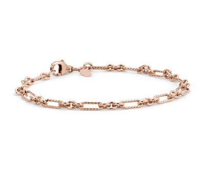 Figaro Bracelet in Rose Gold Vermeil | Blue Nile