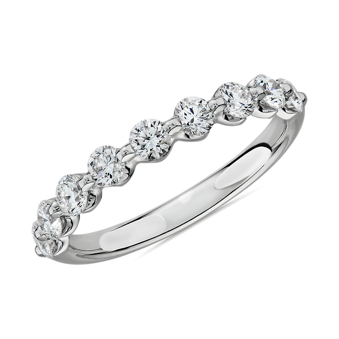 Floating Diamond Wedding Ring in 14k White Gold I/SI2 (3