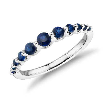 Floating Sapphire Stacking Ring in 14k White Gold | Blue Nile