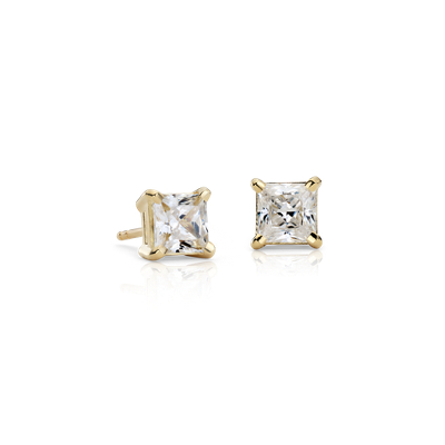 Four-Claw Earrings in 18k Yellow Gold | Blue Nile SE
