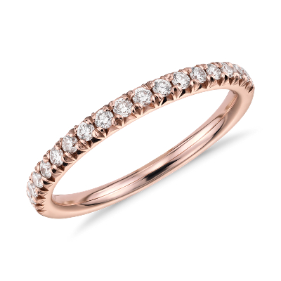 French Pavé Diamond Ring in 14k Rose Gold (1/4 ct. tw.) | Blue Nile