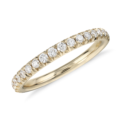 French Pave Diamond Ring In 14k Yellow Gold 0 24 Ct Tw Blue Nile