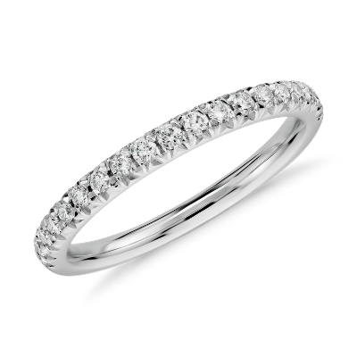 French Pavé Diamond Ring in 14k White Gold (1/4 ct. tw.) | Blue Nile
