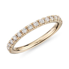 新款 14k 金法式密钉钻石结婚戒指（1/3 克拉总重量）