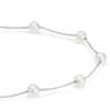 Freshwater Cultured Pearl Tin Cup Stationed Necklace in 14k White Gold (5.5mm)