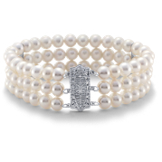 Double-Strand Freshwater Cultured Pearl Bracelet in 14k White Gold (7.0 ...