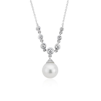 diamond pearl drop necklace