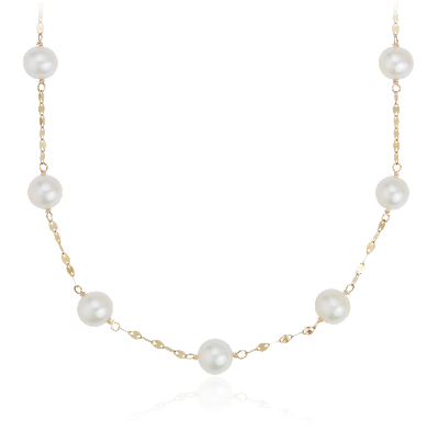 yellow gold pearl necklace
