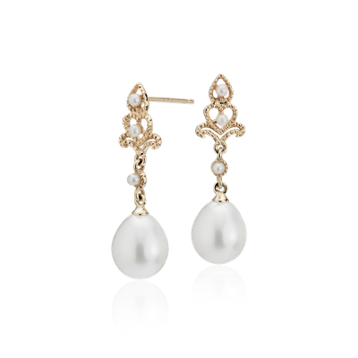 white gold pearl earrings