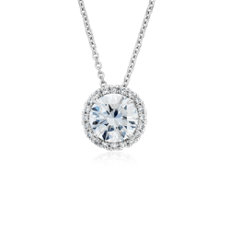 The Gallery Collection™ Diamond Halo Pavé Pendant Setting in Platinum