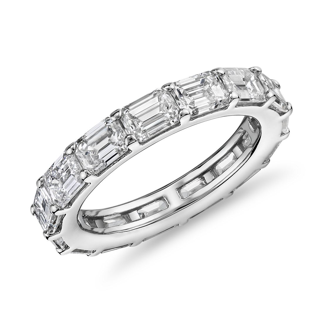 The Gallery Collection East-West Emerald Cut Diamond Eternity Ring in Platinum (4.5 ct. tw.)