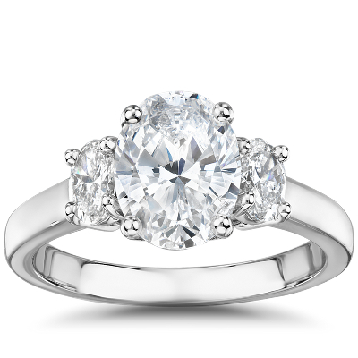 The Gallery Collection Oval-Cut Three-Stone Diamond Engagement Ring in