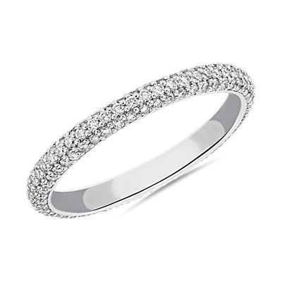 The Gallery Collection™ Rolled Pave Diamond Eternity Ring in Platinum (5/8 ct. tw.)