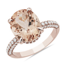 NEW Oval Morganite Statement Ring in 14k Rose Gold (12x10mm)