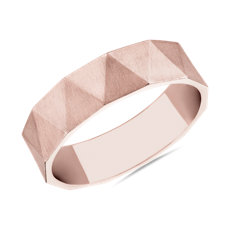 NEW Geo Brushed Wedding Band in 14k Rose Gold (6mm)