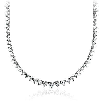 Graduated Diamond Eternity Necklace in 14k White Gold (7 ct. tw ...