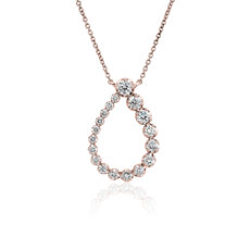 NEW Graduated Diamond Pear Shape Pendant in 14k Rose Gold (0.79 ct. tw.)