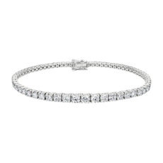 NOUVEAU Bracelet tennis diamants gradués en or blanc 14 carats (4,96 carats, poids total)