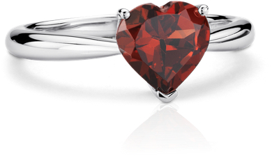 Heart Garnet Ring in Sterling Silver (8mm) | Blue Nile