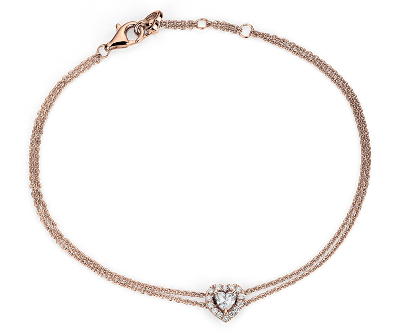 heart shaped gold bracelet
