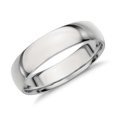 Mid Weight Comfort Fit Wedding Band In Platinum 5mm Blue Nile