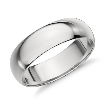 Mid Weight Comfort Fit Wedding Band In Platinum 6mm Blue Nile