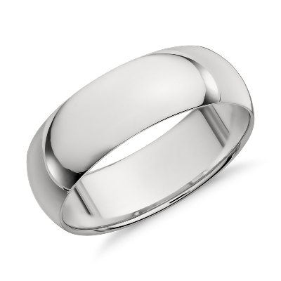 Mid Weight Comfort Fit Wedding Band In Platinum 7mm Blue Nile